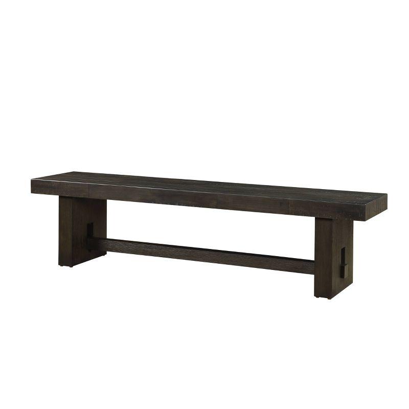 Acme Furniture Haddie Bench Distressed Walnut: Rectangular Wood Frame, Nailhead Trim, Seats 2