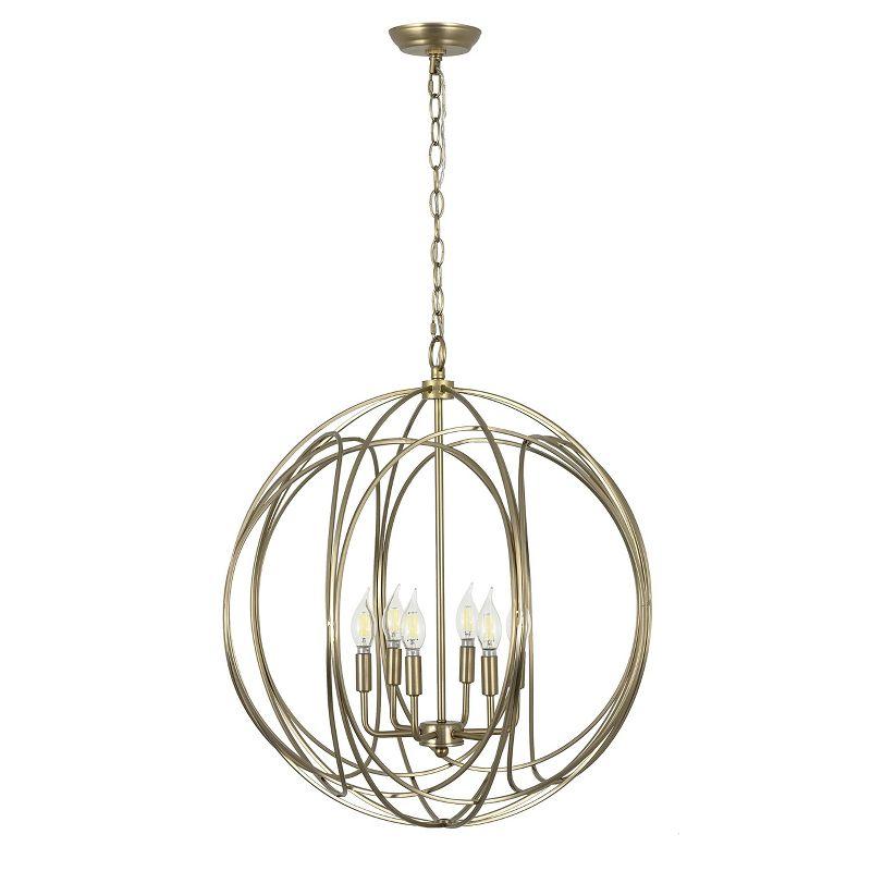 Yosemite Home Decor Brass 6-Light Brass Chandelier