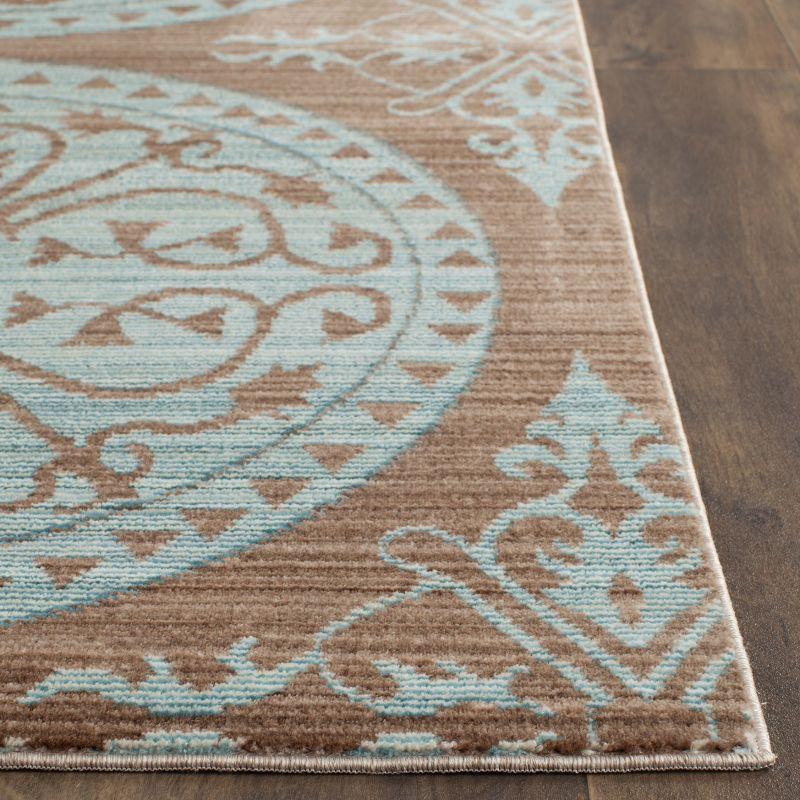 Valencia VAL214 Power Loomed Indoor Runner Rug - Brown/Alpine - 2'3"x8' - Safavieh