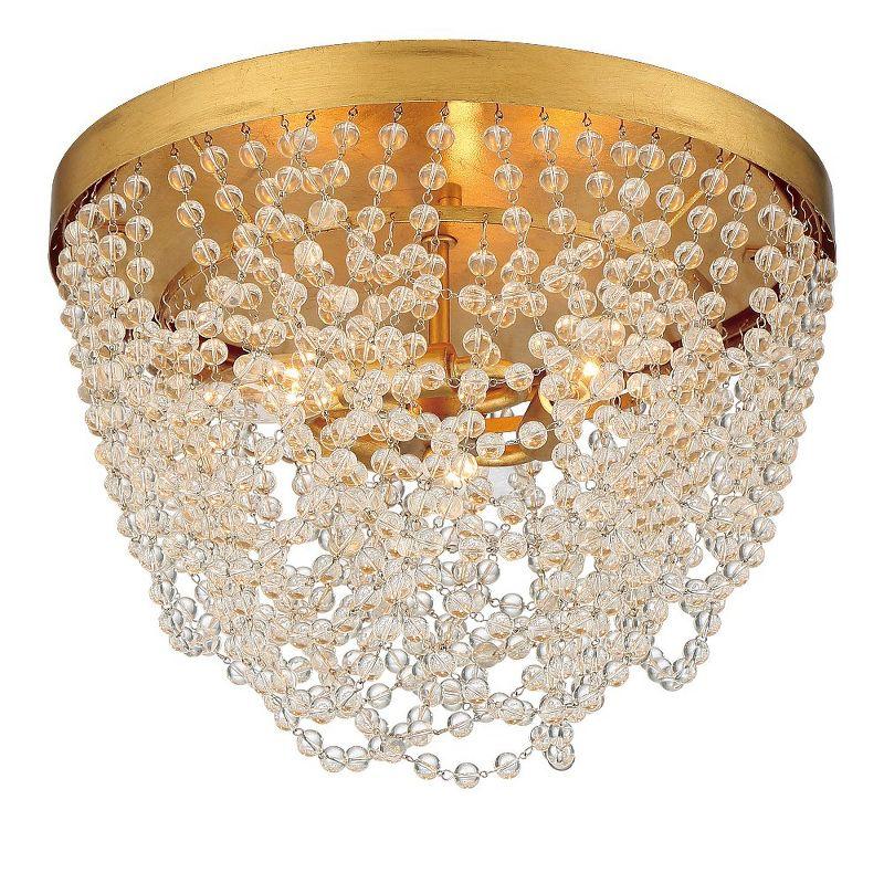 Crystorama Lighting Fiona 3 - Light Flush Mount in  Antique Gold