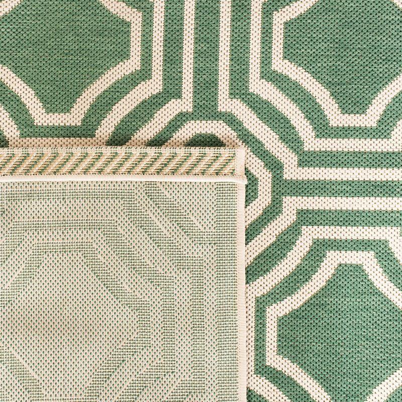 Courtyard CY6112 Power Loomed Indoor and Outdoor Accent Rug - Dark Green/Beige - 2'x3'7" - Safavieh