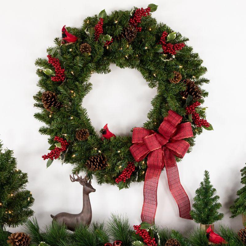 Northlight 30" Prelit Canadian Pine Artificial Christmas Wreath - Clear Lights