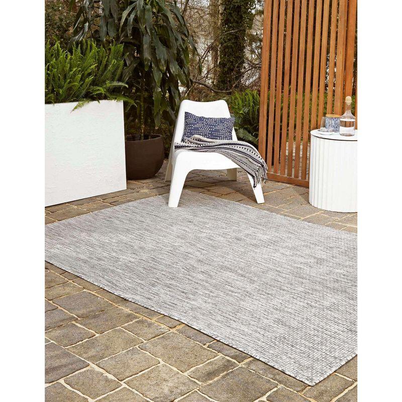 Light Gray Synthetic 6' x 9' Easy-Care Outdoor Rug