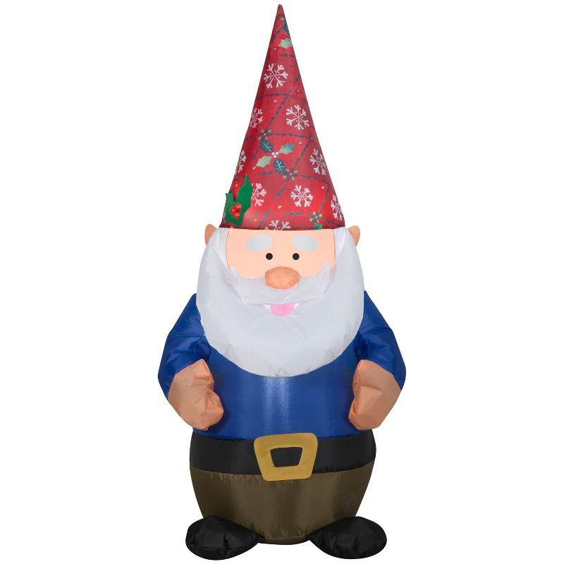 4 Ft. LED Christmas Gnome with Snowflake Hat Inflatable