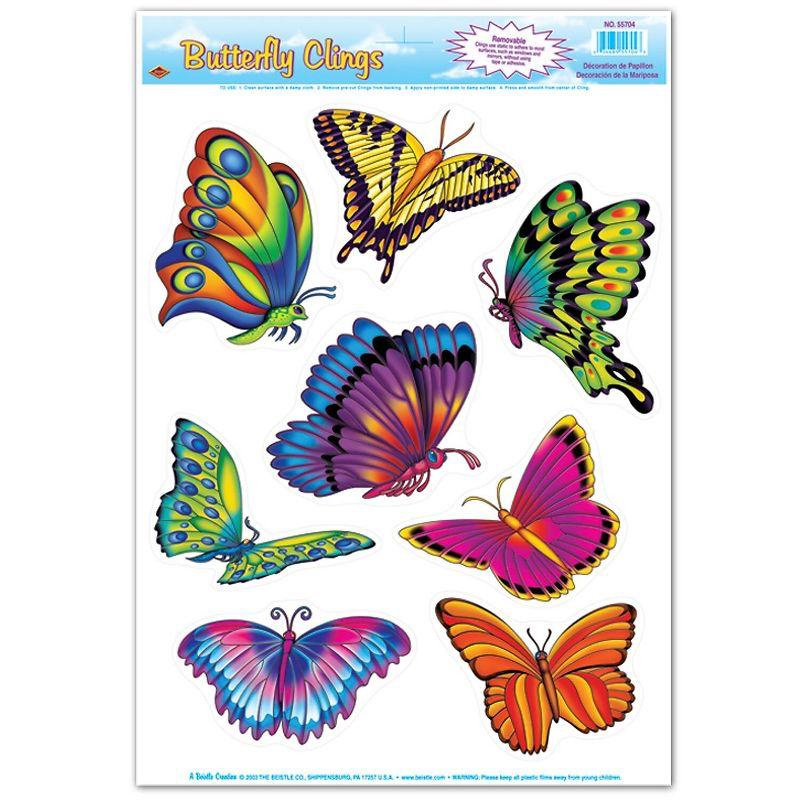 Beistle 12" x 17" Butterfly Clings 56/Pack 55704