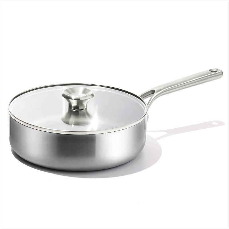 OXO Mira Tri-Ply Stainless Steel 3.25 Qt Sauté Pan with Lid