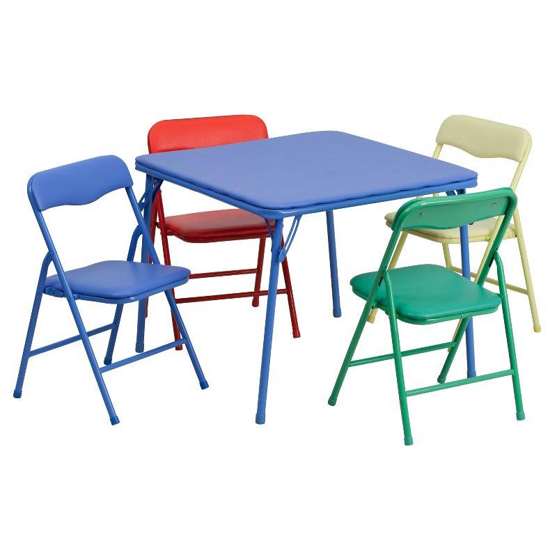 Colorful Kids Folding Table and Chair Set with Vinyl Padding