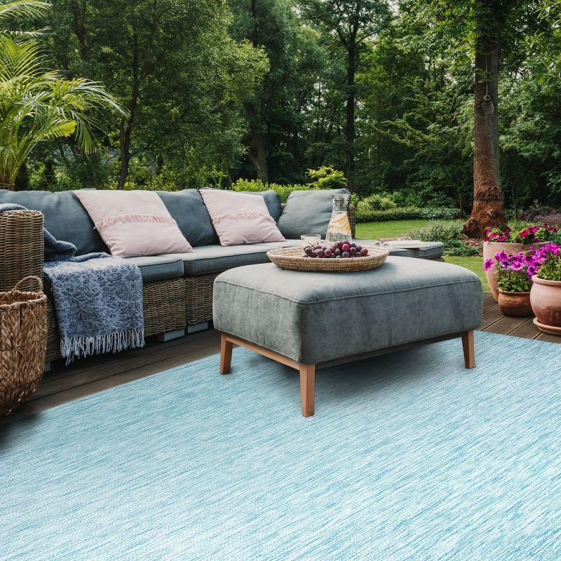 Courtyard CY8520 UV & Stain Resistant Non-Shedding Power Loomed Indoor/Outdoor Area Rug - Aqua/Aqua - 8'x10' - Safavieh