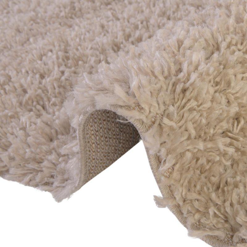 Ivory Shag Runner Rug with Stain-Resistant Synthetic Fibers