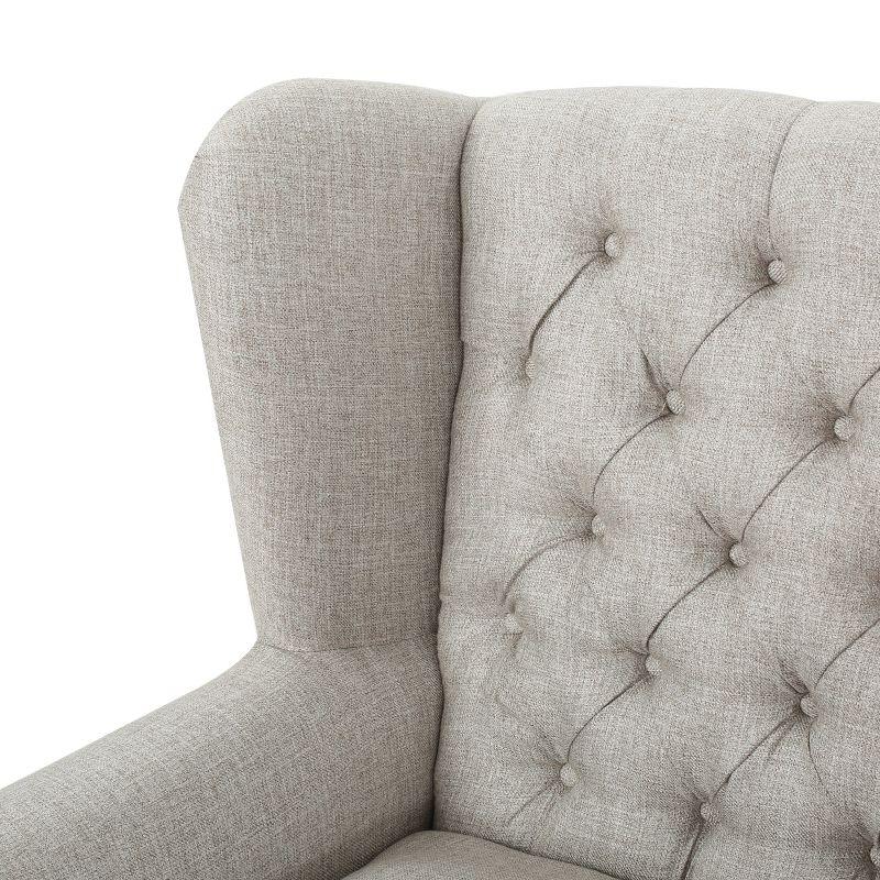 Christopher Knight Home Laird Traditional Winged Accent Chair Beige: Studded, Tufted for Living Room