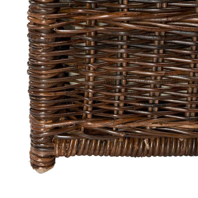 Chestnut Brown Hand-Woven Wicker Large Storage Trunk