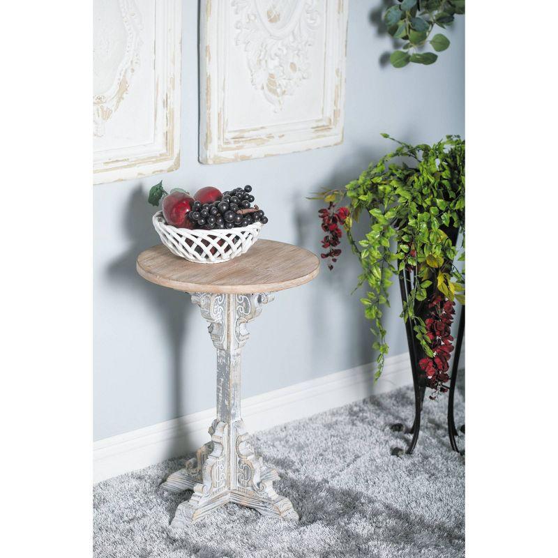 Traditional Round Wood Accent Table White - Olivia & May