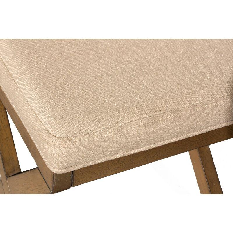 Hillsdale Furniture 18.5" Somerset Backless Wood Vanity Stool Fog: Padded Ottoman Bench, Polyester Upholstery