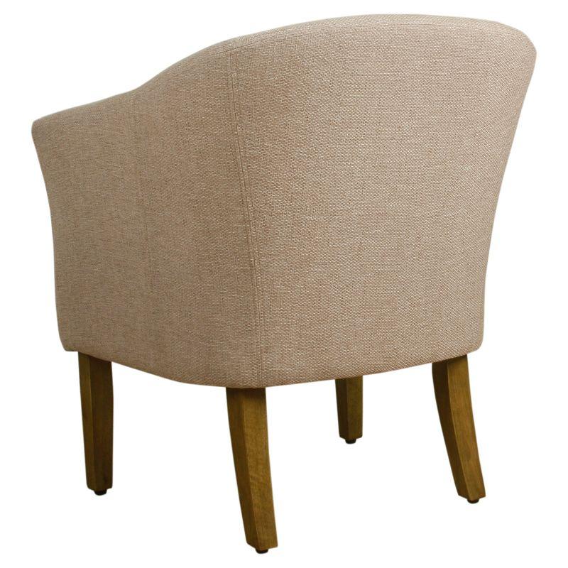 Modern Barrel Accent Chair Flax Brown - HomePop: Upholstered, Transitional Style, Bedroom & Living Room