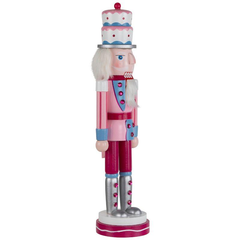 Cake King Nutcracker Christmas Figure - 15" - Pink And Blue