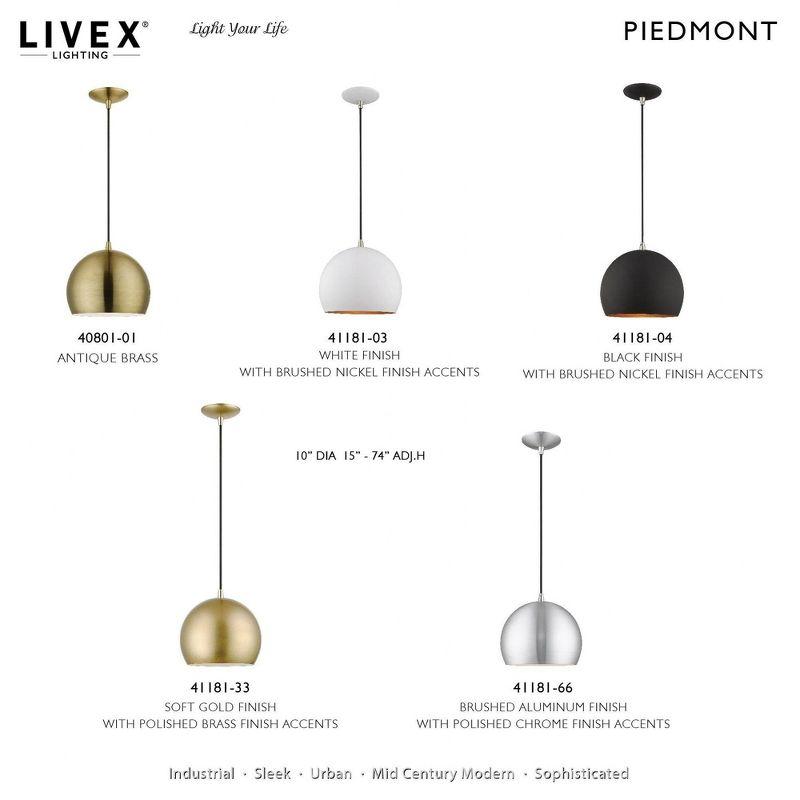 Livex Lighting Piedmont 1 - Light Pendant in  Soft Gold/Polished Brass