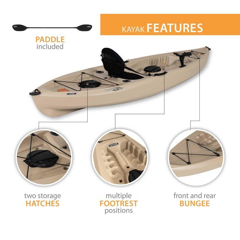 Lifetime Tamarack Angler Sit-On-Top Kayak with Paddle, Tan, 120"