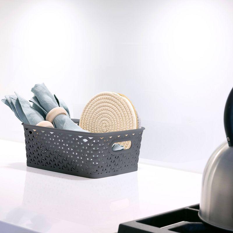 Y-Weave Small Decorative Storage Basket Gray - Brightroom™