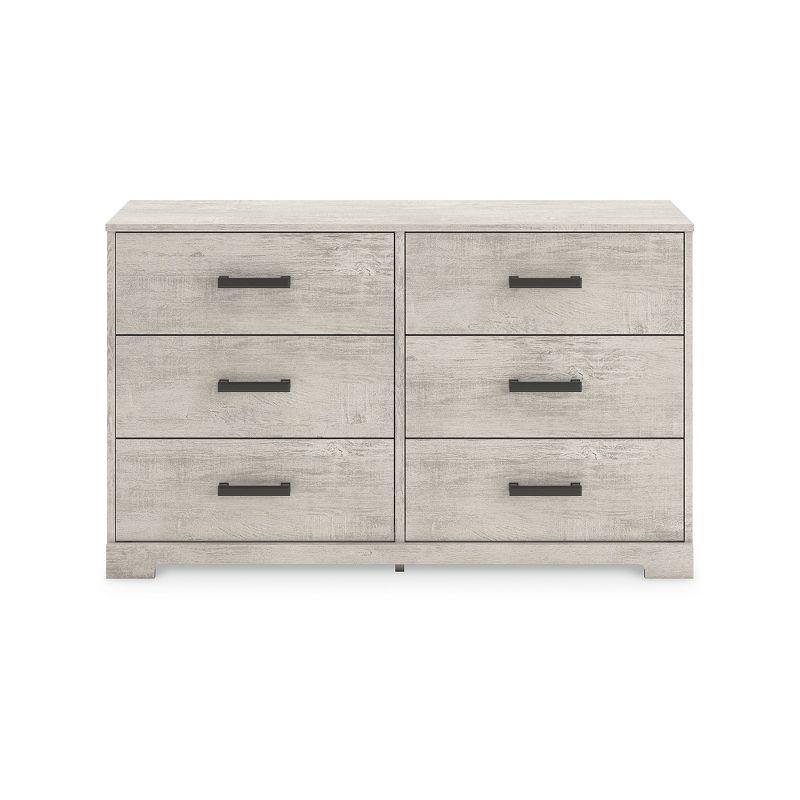 Signature Design by Ashley Shawburn 6 Drawer Modern Farmhouse Dresser, Whitewash