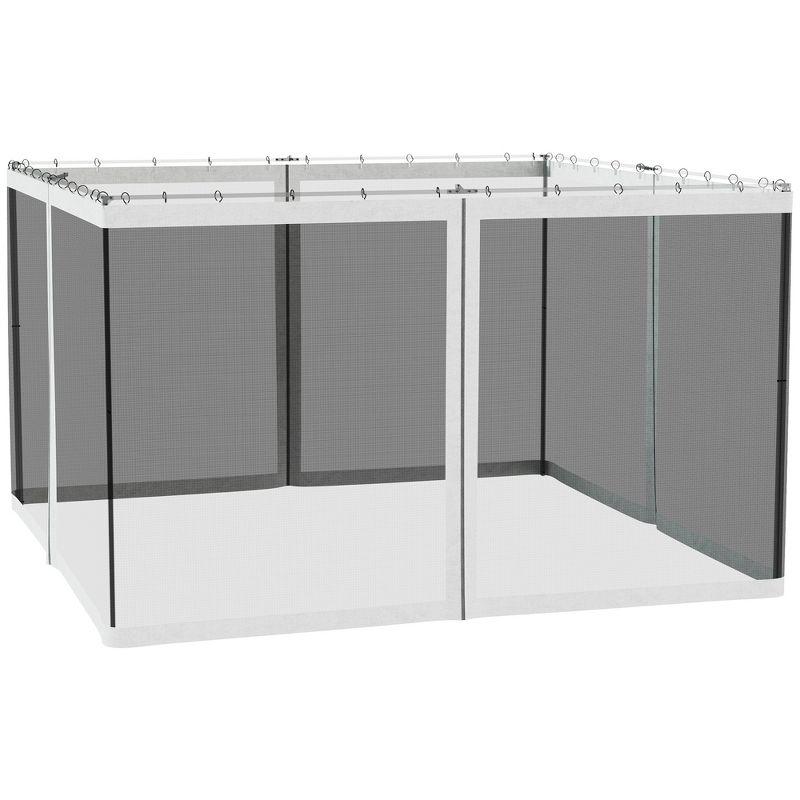 Outsunny Outsunny Universal Replacement Mesh Sidewall Netting for Patio Gazebos and Canopy Tents with Zippers, Sidewall Only, Cream