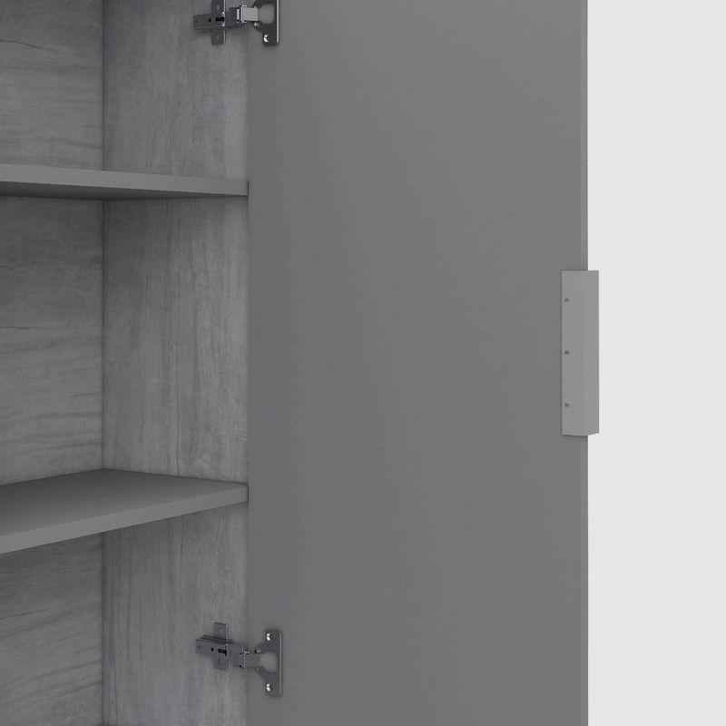 Kamas 41" Gray Wood Wall-Mounted Cabinet with Cubes