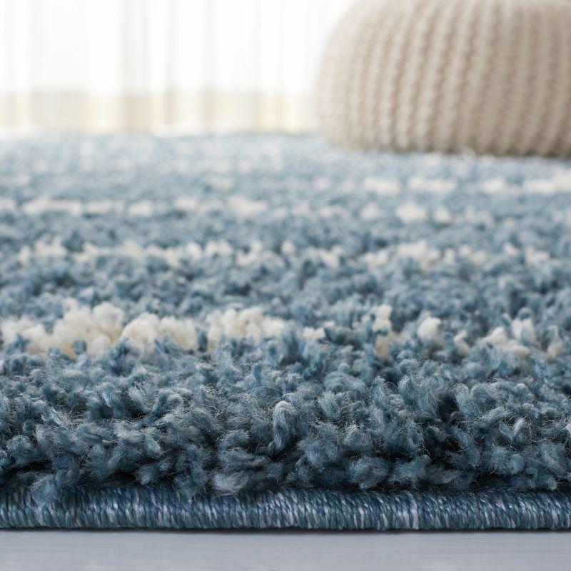 Venus Shag VNS603 Power Loomed Indoor Area Rug - Turquoise/Ivory - 5'3"x7'6" - Safavieh