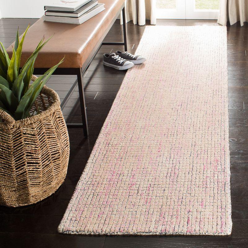 Abstract ABT473 Hand Tufted Runner Rug - Ivory/Pink - 2'3" X 8' - Safavieh.