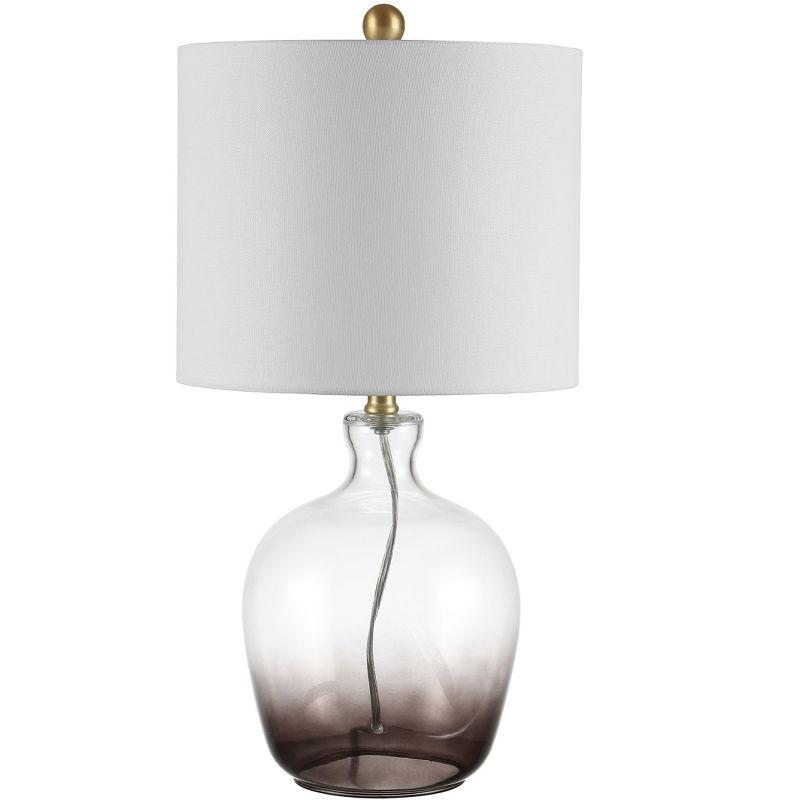 Contemporary Ombre Grey Glass 23" Table Lamp with Off-White Shade