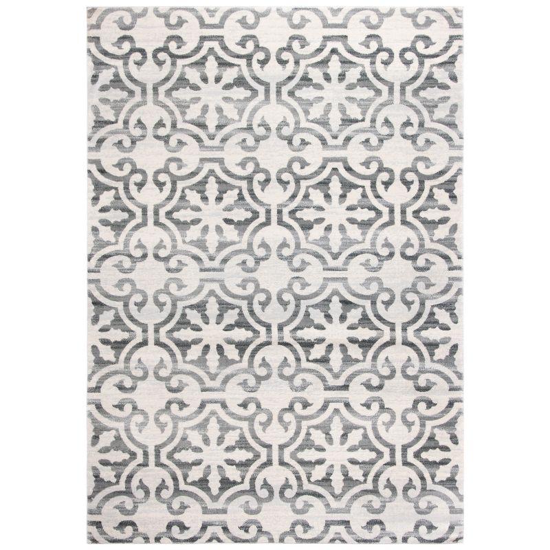Isabella ISA956 Power Loomed Area Rug - Grey/Ivory - 4'x6' - Safavieh