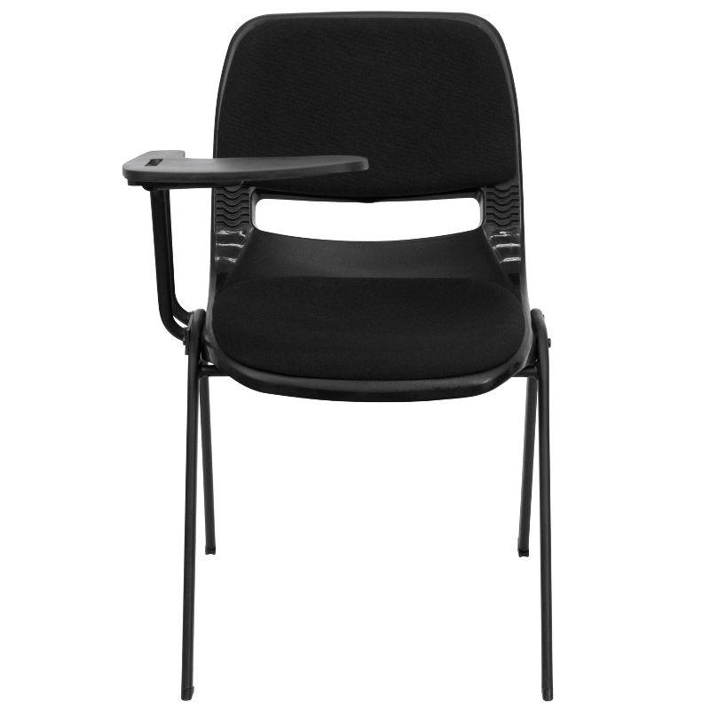 Flash Furniture Black Padded Ergonomic Shell Chair with Right Handed Flip-Up Tablet Arm