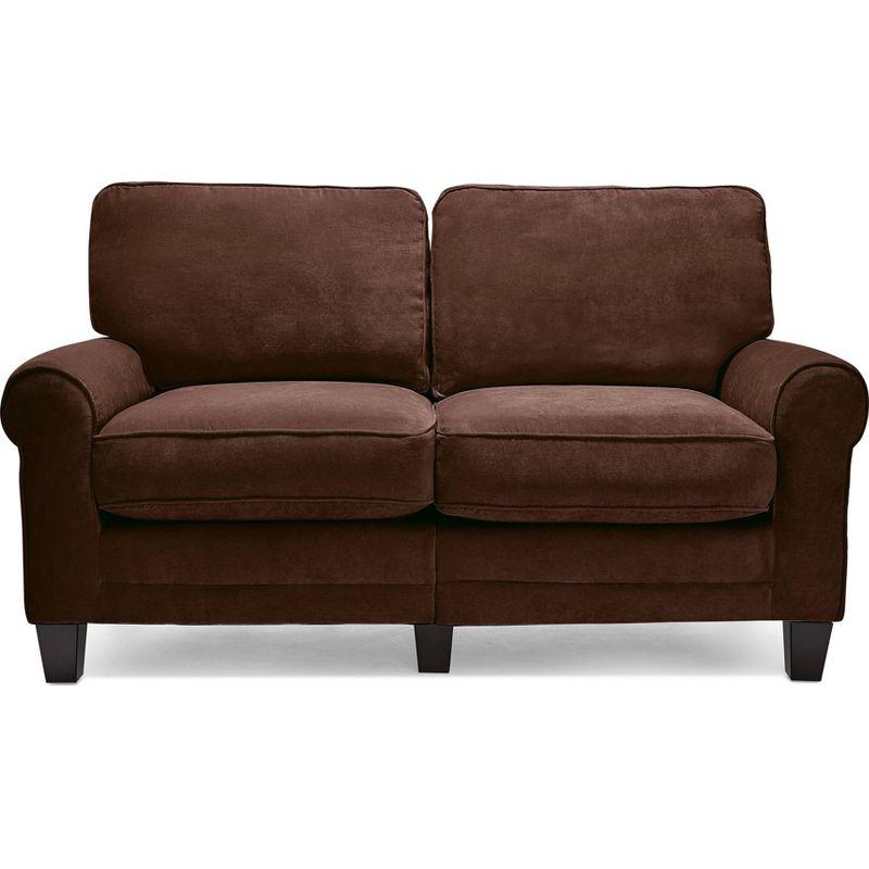 Serta Copenhagen 61" Rolled Arm Sofa, Easy Care Fabric, Soft Pillow Back, Pocket Coil Seat Cushions