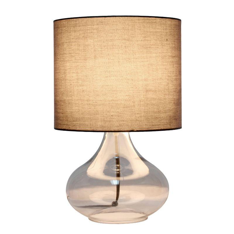 Glass Raindrop Table Lamp with Fabric Shade - Simple Designs