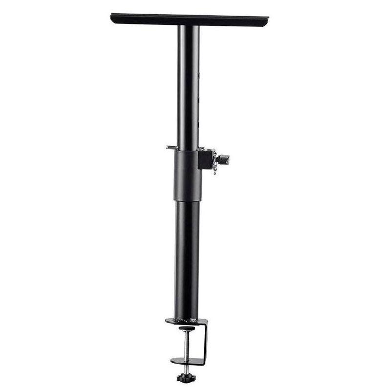 Adjustable Black Steel Clamp-Mounted Desktop Monitor Stands