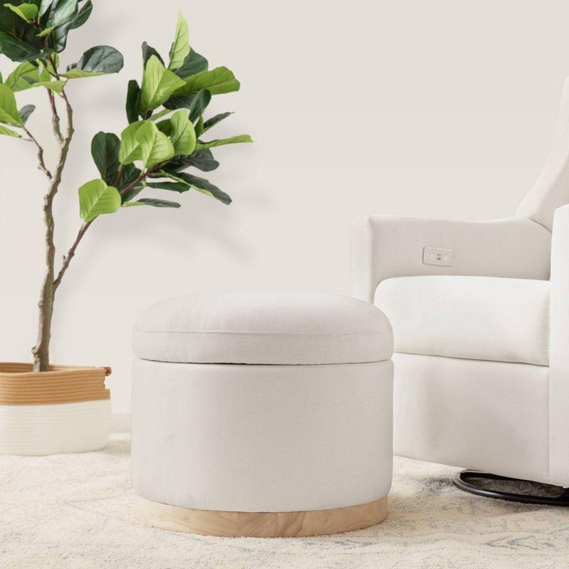 Naka 21.5" Wide Round Storage Ottoman with Storage