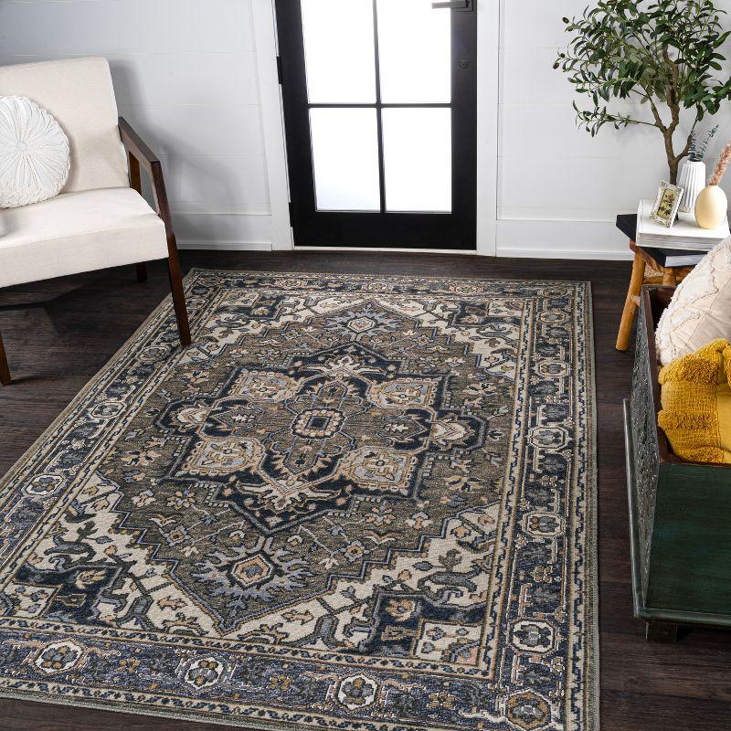 Cirali Ornate Large Medallion Washable Area Rug - JONATHAN Y