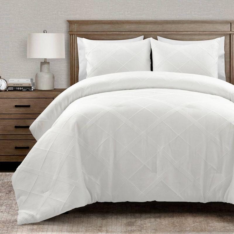 Pure White Microfiber 3 Piece Comforter Set