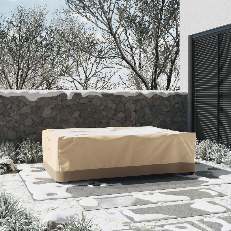 Beige Heavy-Duty Outdoor Furniture Cover with UV Protection