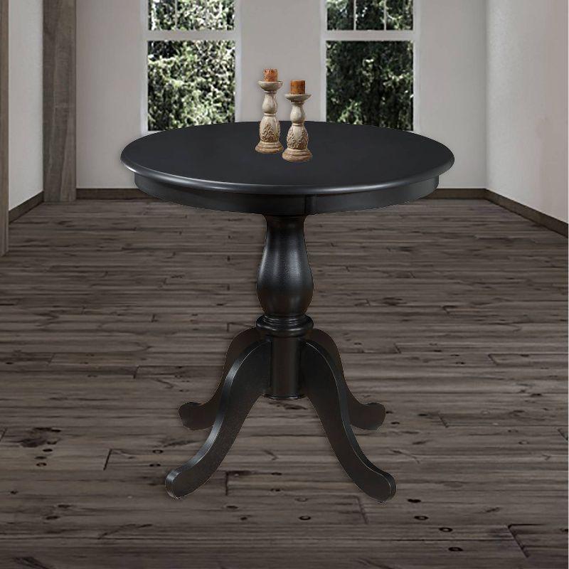 Fairview 30" Dark Wood Round Pedestal Dining Table