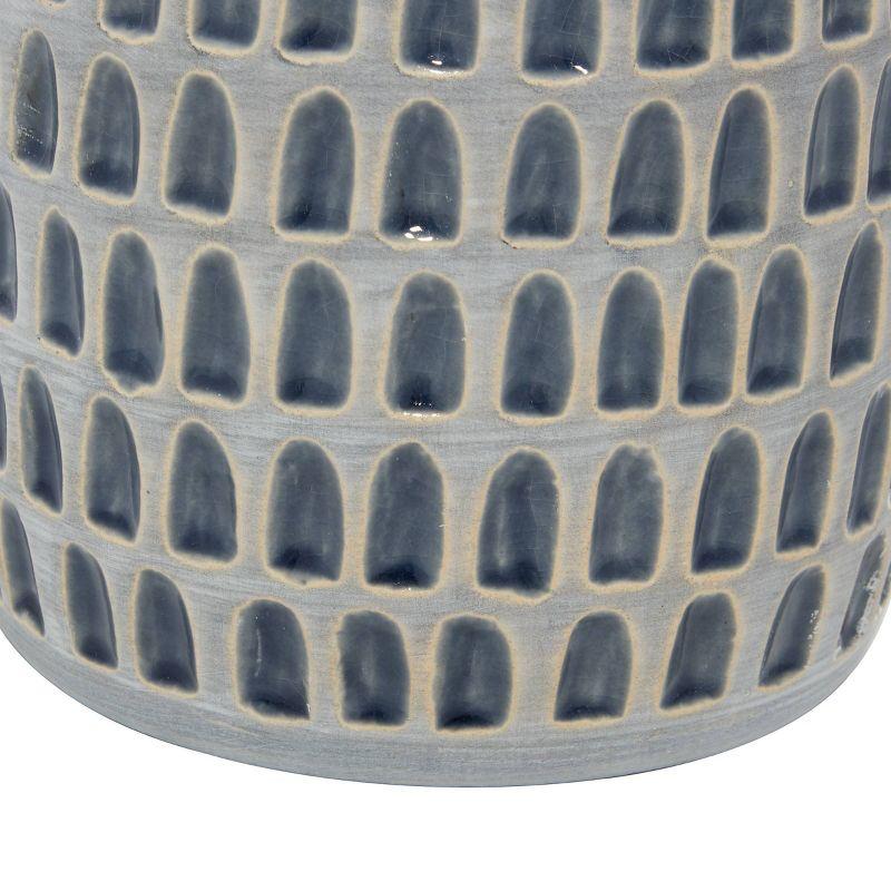 Olivia & May Set of 2 Ceramic Vase Gray - Contemporary Stoneware, Oval Amphora, Tabletop Decor