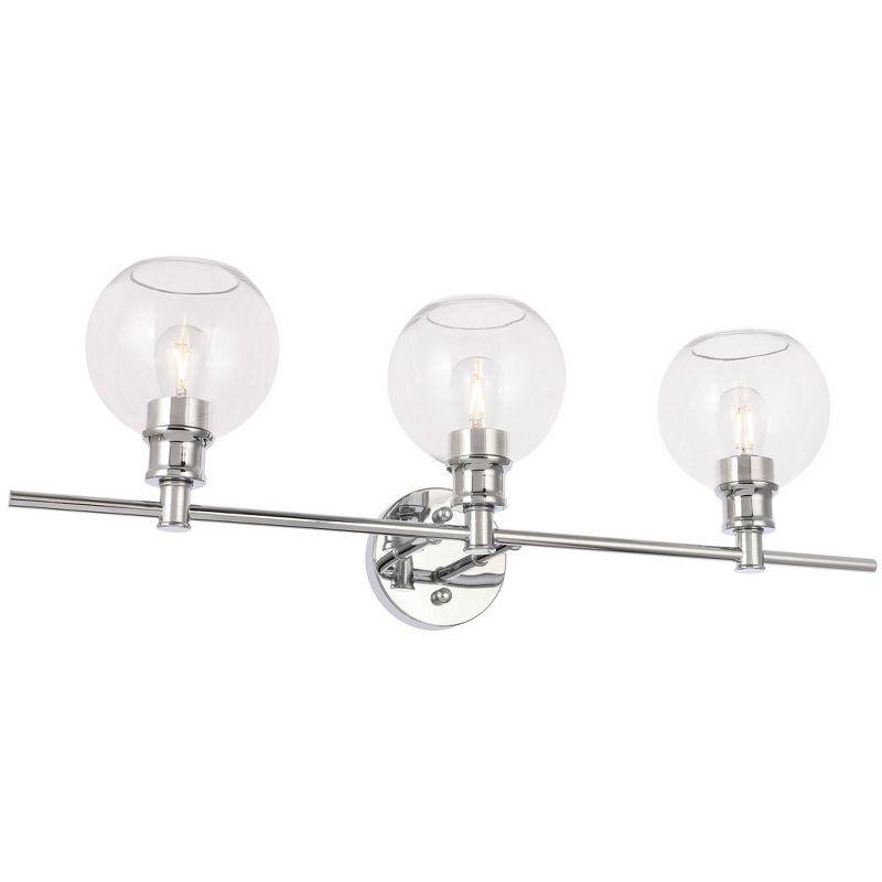 Elegant Lighting Collier 3 light Chrome and Clear glass Wall sconce