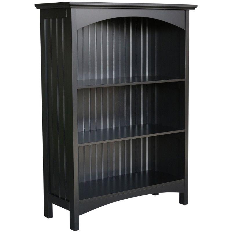 eHemco 3 Tier Storage Shelf Bookcase with 2 Arched Supports, 40 Inches Height, Black