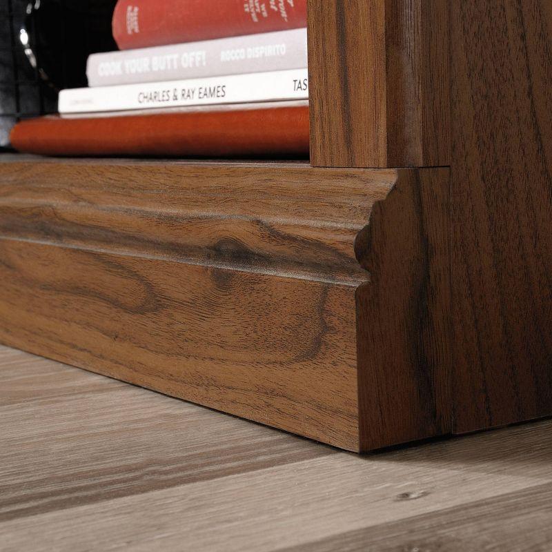 44" 3 Shelf Bookcase Walnut - Sauder: Mid-Century Modern, MDF, Metal Hardware