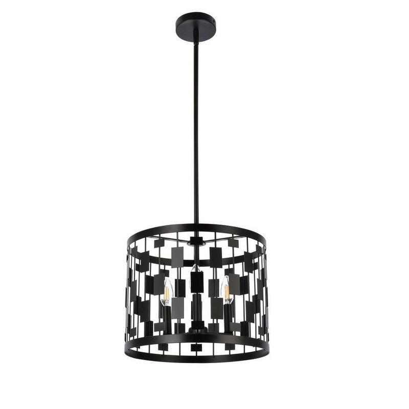 Elegant Lighting Levante 3 lights pendant in black