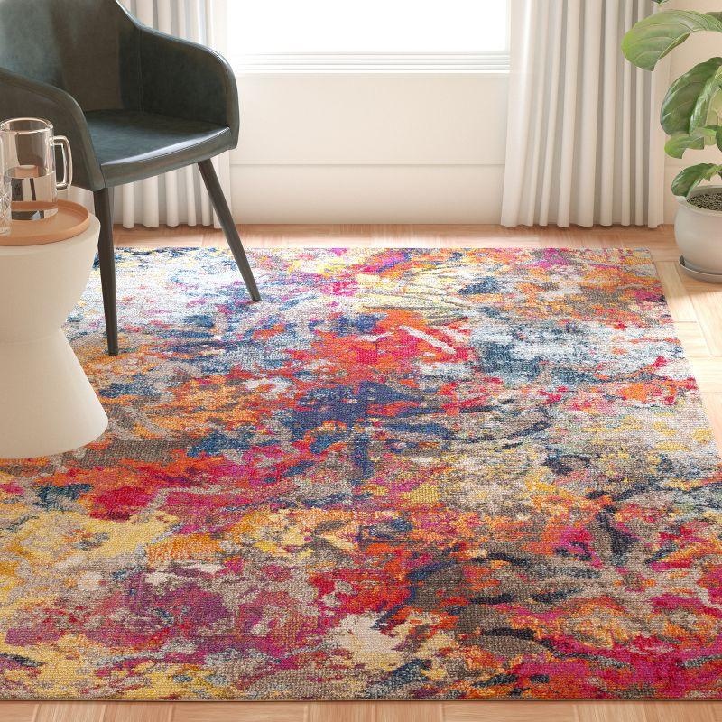 Monaco MNC258 Power Loomed Area Rug - Blue/Orange - 8'9"x11'9" - Safavieh.