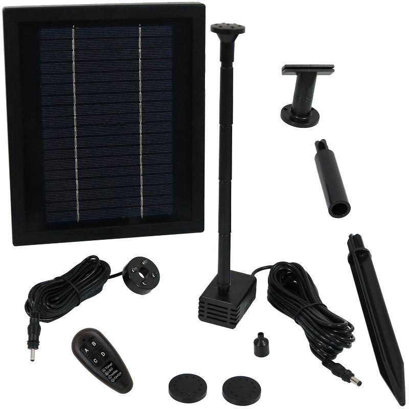 47-Inch Black Solar Powered Water Pump Kit with Remote Control