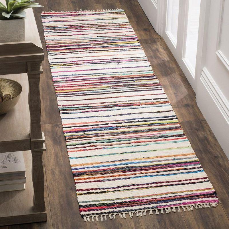 Ivory Stripe Flat-Woven Wool Runner Rug - 2'3" x 6'