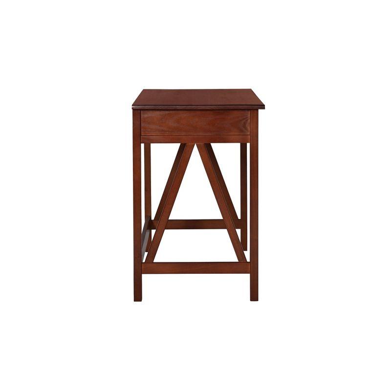 46" Titian Transitional Writing Desk Tobacco - Linon: Home Office Furniture, Pine Frame, Metal Hardware