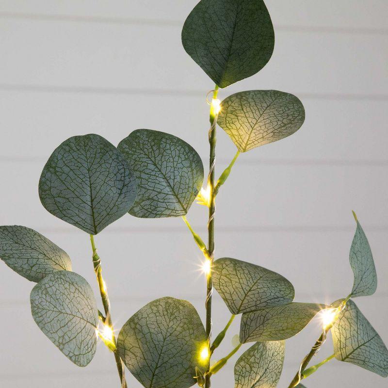 Nearly Natural 2-ft Lighted Artificial Eucalyptus Tree with 60 Warm White LED Lights