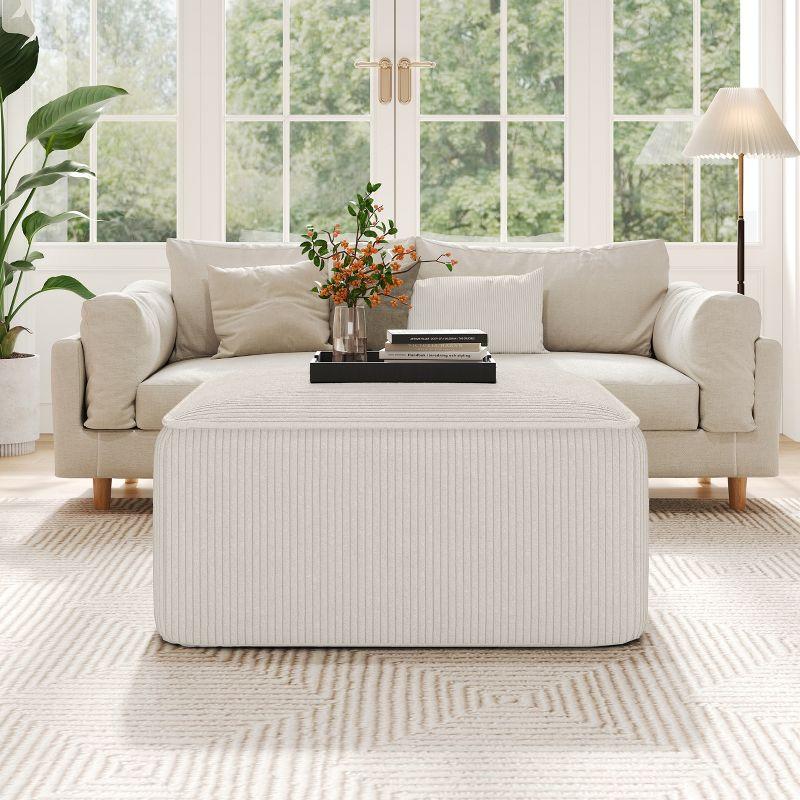 Christopher Knight Home Yzabella Modern Indoor Versatile Upholstered Square Ottoman, Beige