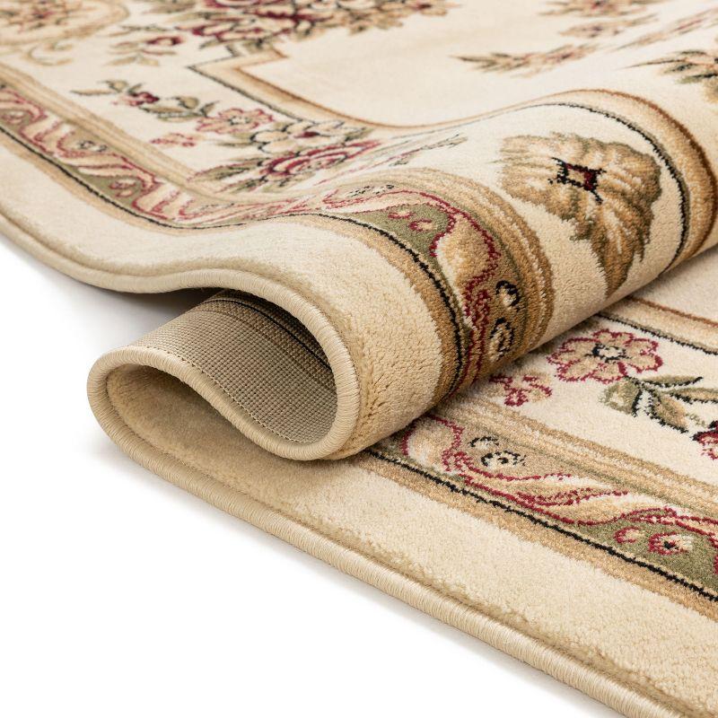 Well Woven Pastoral Medallion French European Floral Formal Traditional Modern Classic Thick Soft Area Rug